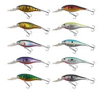 Shaddock Fishing Leurres de pêche rigides avec hameçon aigu pour Bar, Truite, doré et Poisson Rouge, Type D-10PCS