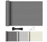 Shade&Beyond Brise Vue Balcon 90x500cm Imperméable, Protection UV, Résistant au Vent, avec Trous et Serre-Câbles pour Terrasse Extérieure,Gris foncé