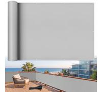 Shade&Beyond Brise Vue Balcon 90x500cm Imperméable, Protection UV, Résistant au Vent, avec Trous et Serre-Câbles pour Terrasse Extérieure,Gris