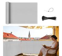 Shade&Beyond Brise Vue Balcon 90x800cm, Imperméable Cache Vue Balcon, Protection UV, résistant au Vent avec Cable Ties pour Exterieur Terrasse, Clôture, Patio, Gris