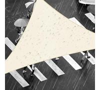Shade&Beyond Voile d'Ombrage Imperméable Triangulaire 3.6x3.6x5.1m, Toile Polyester 180g/m² Haute Densité, Protection UV98%, Kit de Fixation Inclus pour Jardin, Terrasse, Balcon et Pergola-Crème