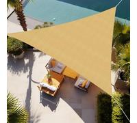 Shade&Beyond Voile d'ombrage triangulaire de 2,4 x 2,4 x 2,4 m pour terrasse, Voiles d'ombrage pour patio, anti-UV pour installations et activités de plein air, sable