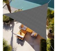 Shade&Beyond Voile d'ombrage Triangulaire perméable 6 x 6 x 6 m, Gris foncé pour terrasse, Jardin, Cour, pergola (Dimensions personnalisées)