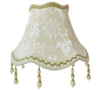 Shade de lampe vintage avec pendentifs de perles, ombrance lampe festonnée 9, 8 pouces, remplacement antique belle petite petite-lampadaire floral pour table E27, lampadaire