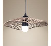 Shade lampadaire tissé, Barre de Lampe tissée en Papier de 11,8 Pouces Simulation de rotin Ombre rétro Boho Pendant Light Shade Rustic Plafond Light Shade for Living Room Bedroom Office Hotel