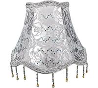 Shade lampe pour table lampe de en argent style victorien E27 Shade floral 10x8 pouces en tissu décoratif à la avec pendentif pour la maison, clip d'hôtel