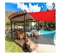 Shade Sails Sun Shade Sail Suncreen Autoter Rectangular UV Block IMPHERPORER Oxford SUNSHADAD TISP Patio avec Corde Gratuite pour Le Balcon de fête d'été du extérieur, Rouge