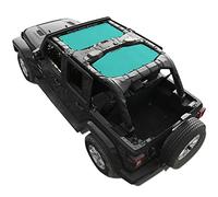 Shadeidea Pare-soleil pour Jeep Wrangler JL Unlimited (à partir de 2018) - 4 portes avant et arrière - 2 pièces - Écran en maille bleu Tiff - Protection supérieure - Bloque les UV avec sac de