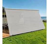 SHADEPLUS Pare-soleil universel pour camping-car, auvents de camping-car, pare-soleil, passepoil de 4,8 mm et 6,8 mm de diamètre, parois avant pour auvents avec kits complets, 2 m x 3,85 m, beige