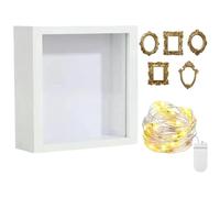 Shadow Box Picture Frame, Easy Assembly Household Ornament - 25x25cm Golden Frame Display Memory Box | Versatile for Weddings Birthdays Housewarmings Mothers Girlfriends Families Friends