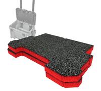 Shadow Foam Insert Pack compatible avec la boîte à rouleaux Flex STACK PACK | Mousse coupée et pelée pour l'organisation de la boîte à outils (rouge, 30 mm)