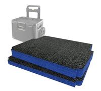 Shadow Foam Insert Pack compatible avec Toughbuilt® StackTech Rolling Toolbox | Couper et décoller la mousse pour l'organisation de la boîte à outils, Kaizen, 5S (bleu, 50 mm)