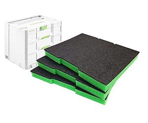 Shadow Foam Inserts pour Festool Sortainer - Insert en mousse DIY pour organisation de boîte à outils - Boîtes à outils et système de rangement d'outils - Lot de 3 - Vert (30 mm de profondeur)