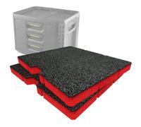 Shadow Foam Kaizen, 5S Lot d'inserts compatibles avec tiroirs 3 XL | Mousse à découper et peler pour l'organisation de la boîte à outils, Kaizen, 5S (rouge, 30 mm)