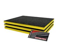 Shadow Foam Kit de démarrage 3 pièces | Inserts en mousse pour boîte à outils - Feuille de mousse 40 x 32 cm - Organisation de boîte à outils et systèmes de rangement d'outils (jaune, 30 mm)