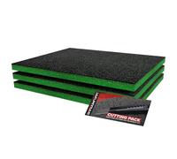 Shadow Foam Kit de démarrage 3 pièces | Inserts en mousse pour boîte à outils - Feuille de mousse 40 x 32 cm - Organisation de boîte à outils et systèmes de rangement d'outils (Vert, 30 mm)