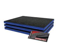 Shadow Foam Kit de démarrage 3 pièces | Inserts en mousse pour boîte à outils - Feuille de mousse 40 x 32 cm - Organisation de boîte à outils et systèmes de rangement d'outils (Bleu, 30 mm)