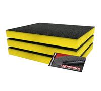 Shadow Foam Kit de démarrage 3 pièces | Inserts en mousse pour boîte à outils - Feuille de mousse 40 x 32 cm - Organisation de boîte à outils et systèmes de rangement d'outils (jaune, 50 mm)