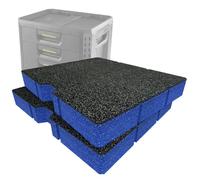 Shadow Foam Kit d'insertion compatible avec Toughbuilt® Stacktech 3 XL Tiroir | Mousse de découpe et d'épluchage pour l'organisation de boîte à outils, Kaizen, 5S (Bleu, 50mm)