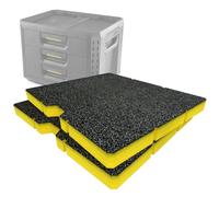 Shadow Foam Lot d'inserts compatibles avec tiroirs Toughbuilt® Stacktech 3 XL | Découpez et décollez la mousse pour l'organisation de la boîte à outils, Kaizen, 5S (jaune, 30 mm)