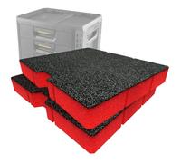 Shadow Foam Pack Insert Compatible avec Toughbuilt Stacktech 3 XL Tiroir | Mousse Couper et Éplucher pour Organisation de Boîte à Outils, Kaizen, 5S (Rouge, 50mm)