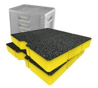 Shadow Foam Pack Insert Compatible avec Toughbuilt Stacktech 3XL Tiroir | Mousse Couper et éplucher pour l'organisation de la boîte à outils, Kaizen, 5S (Jaune, 50mm)