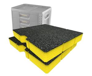 Shadow Foam Pack Insert Compatible avec Toughbuilt Stacktech 3XL Tiroir | Mousse Couper et éplucher pour l'organisation de la boîte à outils, Kaizen, 5S (Jaune, 50mm)