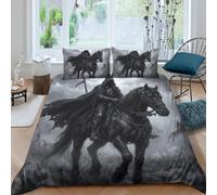 Shadow Horseman Housse de Couette 3 Pieces, Medieval Fantasy Art