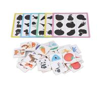 Shadow Matching Cards pour Le Développement Cognitif | Améliore les capacités de mémoire, bois synthétique sécurisé, thèmes colorés d\'animaux et de fruits.