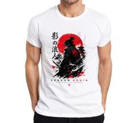 Shadow Ronin Samurai Katana Japan Warrior Y2K T-shirt pour homme, Blanc., 3XL