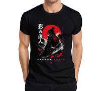 Shadow Ronin Samurai Katana Japan Warrior Y2K T-shirt pour homme, Noir , 3XL
