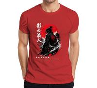 Shadow Ronin Samurai Katana Japan Warrior Y2K T-shirt pour homme, rouge, 3XL