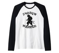 Shadow Warrior Ninja Cat Samourai Anime Japonais Amusant Manche Raglan