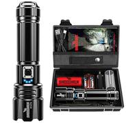 Shadowhawk Lampe Torche LED Ultra Puissante, 500000 Lumens Lampe de Poche Rechargeable, Lampe Tactique XHP70.2, IP67 Étanche 5 Modes D'éclairage pour Camping Randonnée Urgence (avec batterie)