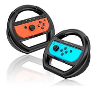 Shadowin Lot de 2 volants compatibles avec Nintendo Switch et OLED Joy-Con, accessoires de manette Joycon pour Mario Kart 8 Deluxe (Noir)