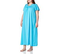 Shadowline Plus Size Petals 53 inch Short Flutter Sleeve Long Gown Chemise de Nuit, Turquoise, 3X Femme