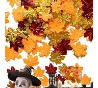 Shaersu Confettis feuilles d'automne - Confettis feuilles d'érable - Confettis de feuilles d'érable - 15 g de paillettes d'automne pour table de Thanksgiving