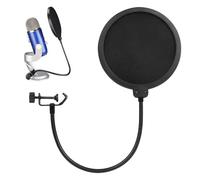 Shaersu Filtre Anti-Pop pour Microphone - Filtre Anti-Vent pour Microphone - Écran Anti-Vent À Double Couche pour Équipement Audio De Studio avec Bras Flexible pour Les Acteurs Et Les Animateurs