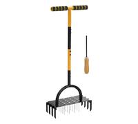 Shaersu Grass Aerator, Aerator Lawn Tool - Aérateur d'du Sol avec Un Manche en T sans Glissement,Outil de relâchement des sols et de Trou d'air pour Le Sol pour Jardin farmage de la Ferme