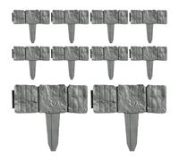 Shaersu Lot de 10 bordures de jardin en imitation pierre - Bordure décorative pour parterres de fleurs, chemins, pelouses, cours, herbes, arbres, porches, cours