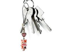 Shaersu Porte-Clés pour Mobile - Porte-Clés Pendentif Lanyard - Décorations Pendantes Chat Charme Lanière Anti-Perte pour Sacs Adultes Accessoires