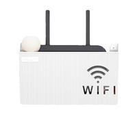 Shaersu Support mural pour routeur WiFi avec trou de refroidissement inférieur, boîte de rangement pour routeur WiFi, support mural en ABS, boîte de montage murale pour routeurs de style minimaliste