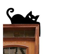 Shaersu Topper de Porte Chat - Décoration en Bois pour Coin de Porte - Décor Fenêtre Félin Pour Salon Chambre Atelier Loisirs Créatifs Halloween