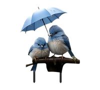 Shaersu Tuteurs de Jardin,Acrylique 2D Oiseau Plat Bleu avec Parapluie Piquet de Jardin - Décorations À Insérer Supports pour Pots De Signes pour Extérieur Patio