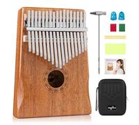 SHAEVLE Kalimba 17 touches, piano à pouce Mbira avec étui de transport, marteau d'accordage et recueil de chansons - Instruments de musique, cadeau pour enfants, adultes et débutants