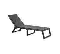Shaf - Bain de Soleil Dream Garden -Bain de Soleil inclinable d'extérieur à roulettes -Résine résistante aux UV - Pliable et Multipositions -Idéal pour la Piscine, la terrasse et Le Patio -Anthracite