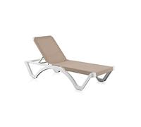 Shaf - Chaise hamac inclinable Mykonos | Chaise Longue Solide extérieure empilable | Dimensions 190 x 75 x 36 cm | Couleur Sable