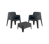 Shaf Côte Costa Ensemble de Meubles de Salon d'extérieur 2 Places Fabriqué en Espagne avec des matériaux recyclés Anthracite