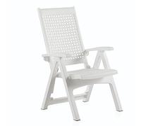 Shaf Jardin en métal | Chaise extérieure Multiposition de Couleur Blanche | Fabriquée en Espagne avec des matériaux recyclés, Blanc, 85 x 63 x 108 cm