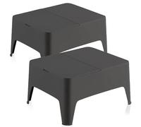 Shaf Lot de 2 Tables d'appoint de Jardin Alaska, Couleur Anthracite, Plastique, 2 unidades